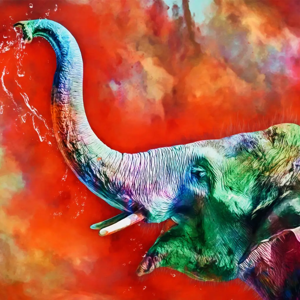 Olifant met Opgeheven Slurf